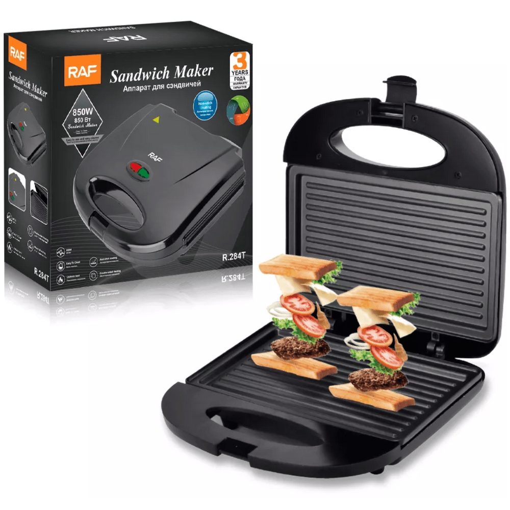 Sandwichera Parrilla Compacta Doble Cara 850W - Marca RAF Original