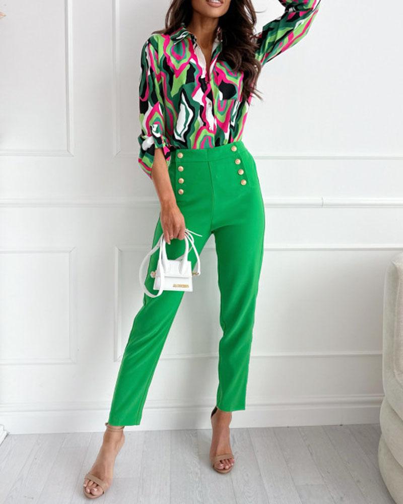 Long sleeve printed shirt