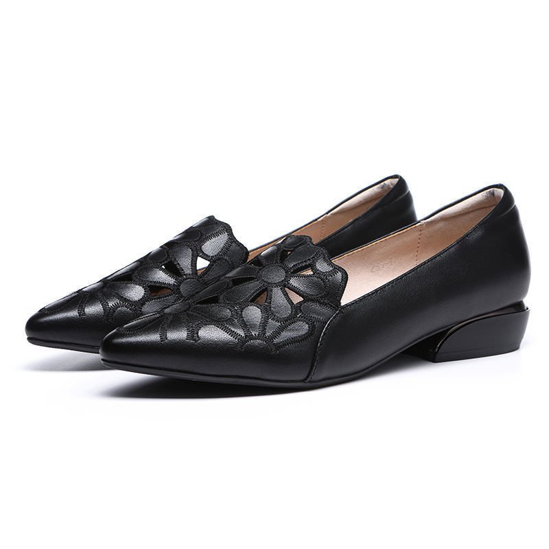 Zapatos individuales bordados de superficie blanda de cuero suave