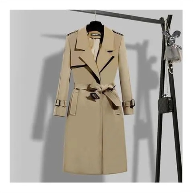 Spring Autumn New Windbreaker Women Korean Waist Slim High-end Elegant Ladies Long Trench Coat For Women Clothes