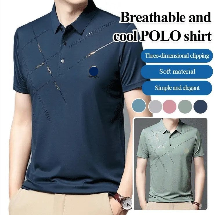 Camisa de seda stretch ice para hombre