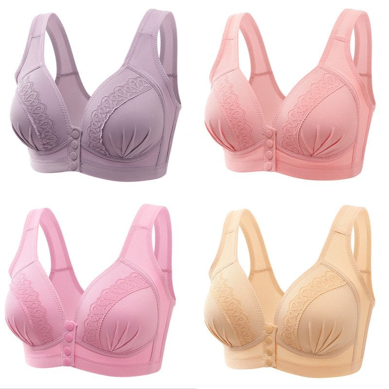 COMPRE 1 LLÉVATE 2 GRATIS - 2023 Bralette de algodón transpirable con botones en la parte delantera
