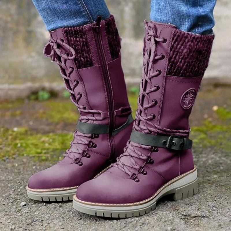 2021 Nuevo estilo de Botas de Jinete de Tubo Medio Botas de Nieve Botas Martin