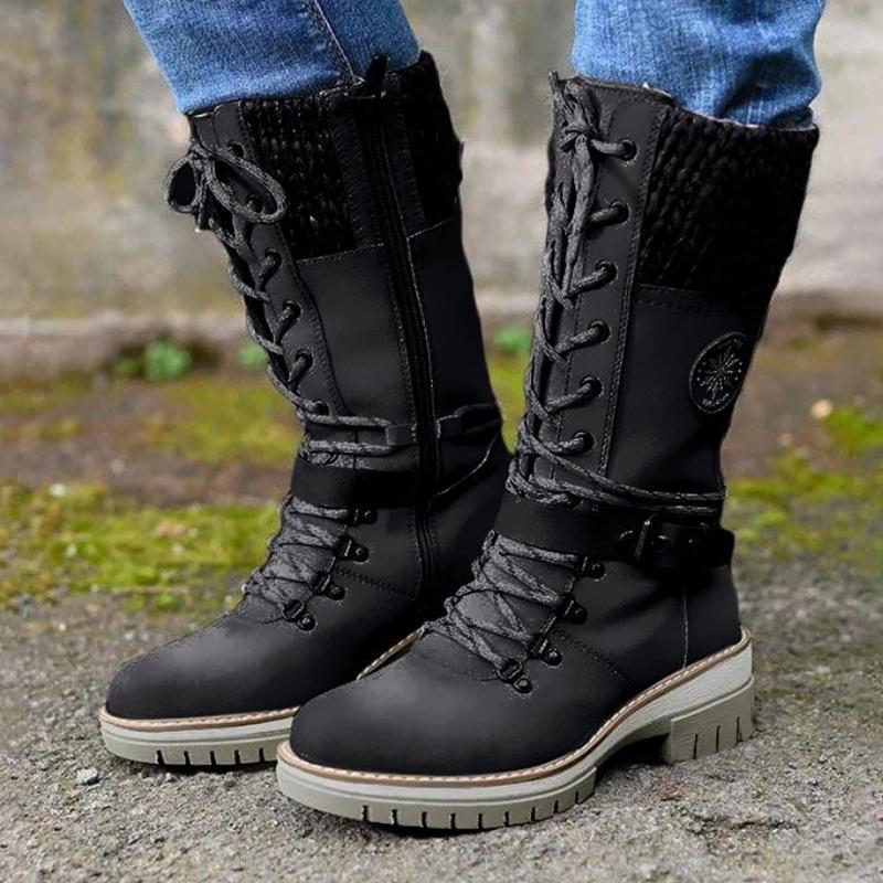 2021 Nuevo estilo de Botas de Jinete de Tubo Medio Botas de Nieve Botas Martin