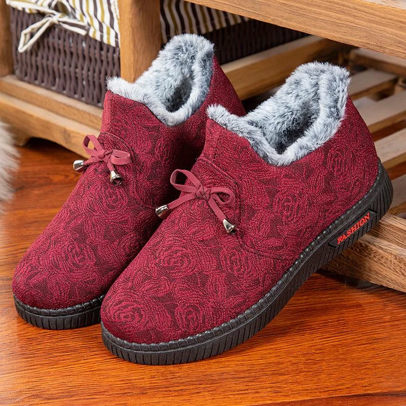 Zapatos de algodón antideslizantes cálidos de lana de invierno