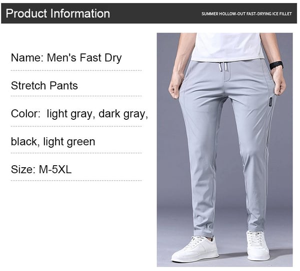 Pantalón elástico de secado rápido para hombre(Compra 3 envío gratis)