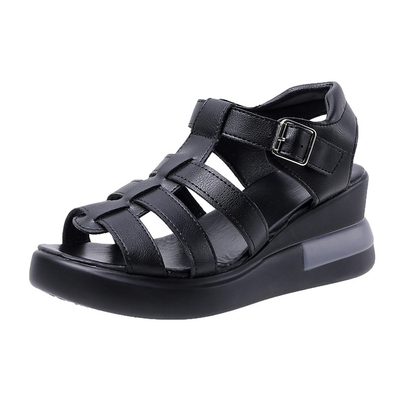 Sandalias con hebilla hueca retro informales nuevas de verano 2022