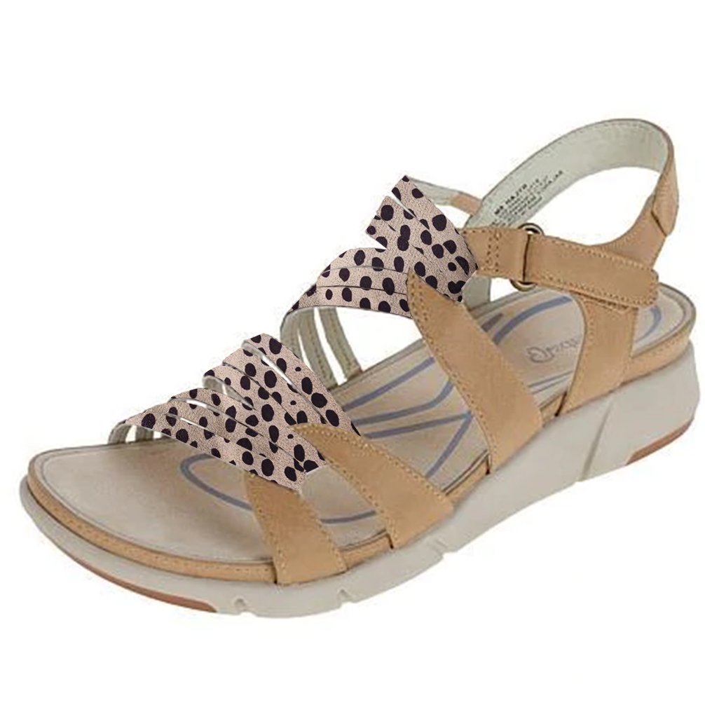 Sandalia deportiva con tiras y cuña para mujer