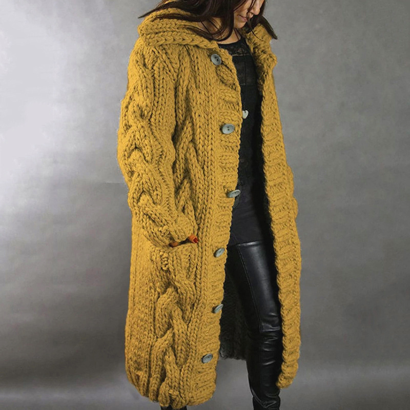 2023 Women Sweaters Ladies Knitwear Coat Autumn Winter Open Cardigan Sweaters Solid Color Loose Fashion Casual Single Breasted