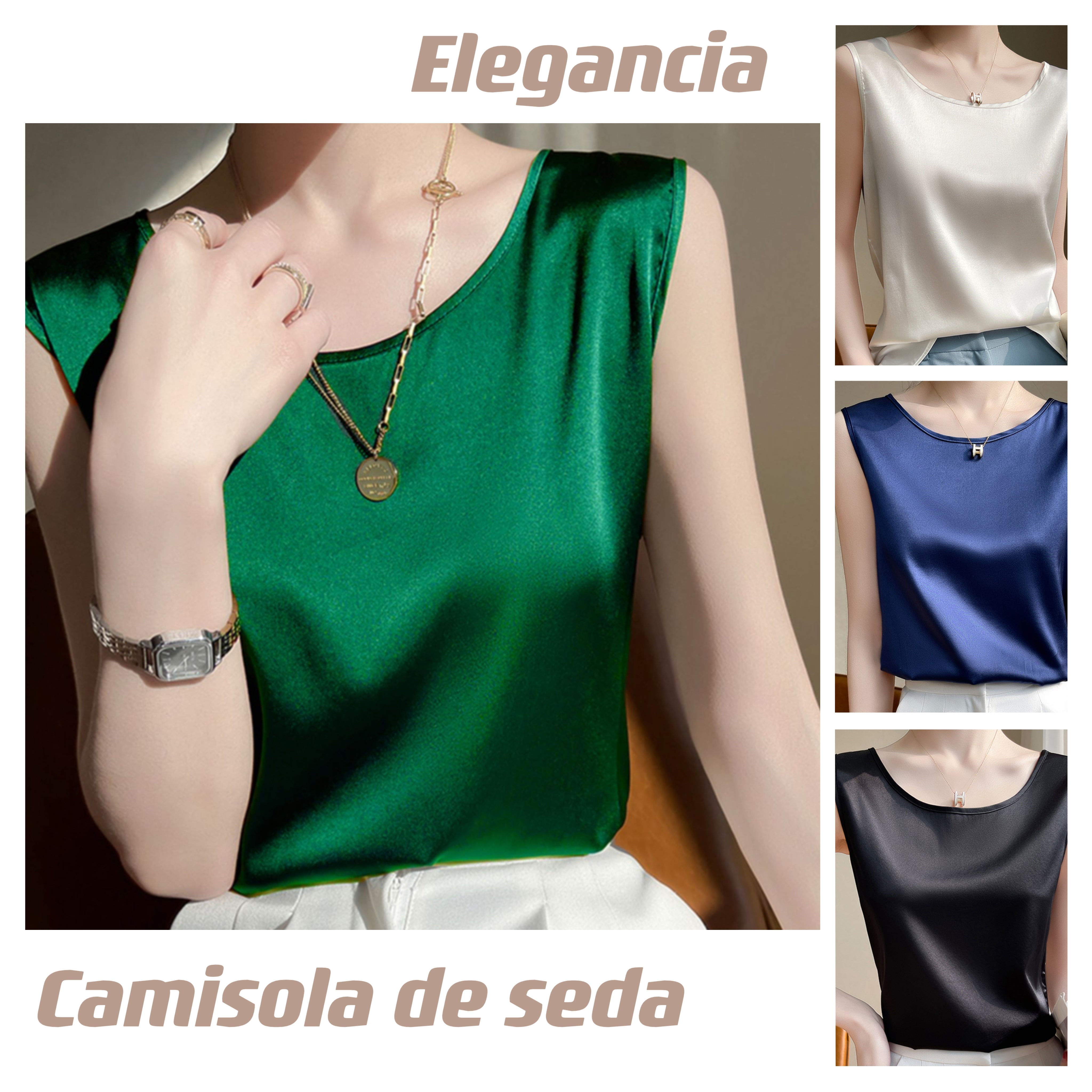 ?Summer Caliente Venta?Camisola de seda de para mujer-Compre 3 envío gratis