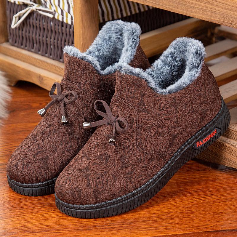 Zapatos de algodón antideslizantes cálidos de lana de invierno