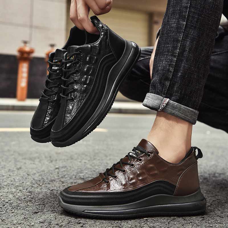 ✨Venta caliente 49% de descuento✨ Zapatillas deportivas de lujo con cojín de aire y estampado de cocodrilo para hombre