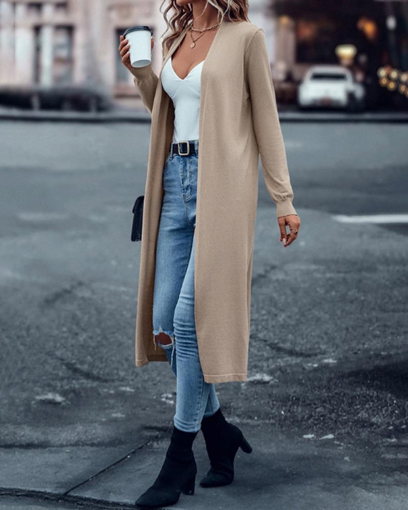Long Casual Knitted Coat