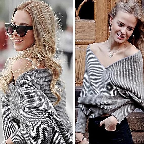 Sweater Scarf with Sleeves, Women Knit Sweater Tops Scarf Winter Scarf for Women