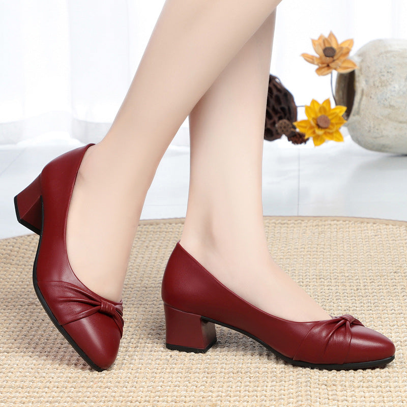 Zapatos de mujer con lazo de moda de gran tamaño.