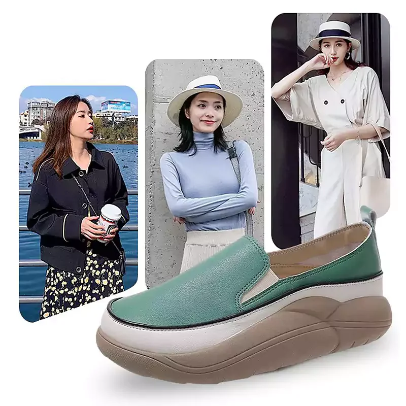 Mocasines de moda de altura para mujer