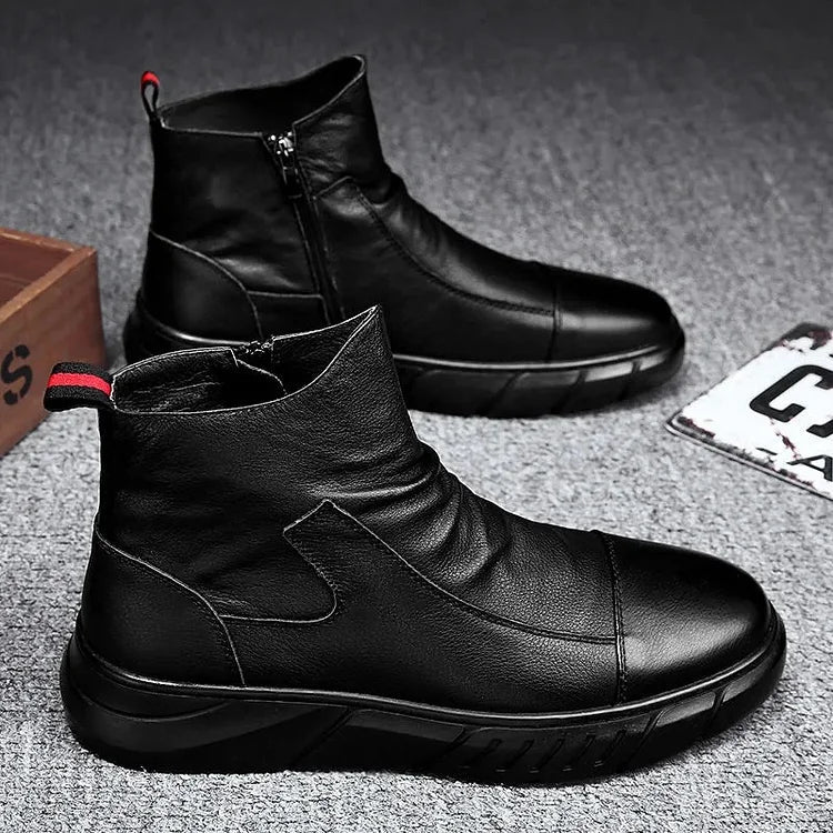 Botas Martin con cremallera de cuero genuino hechas a mano italianas 🔥Compre 2 envío gratis🔥