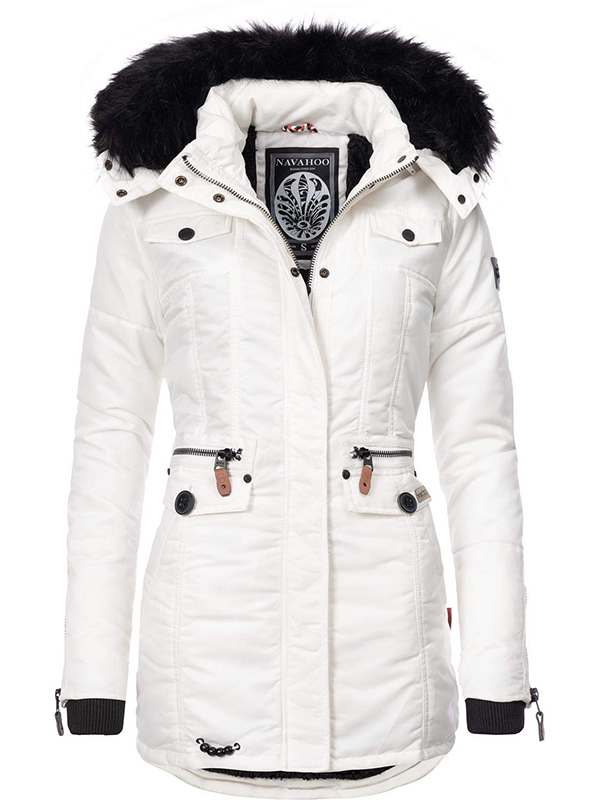 Winter women's cold-proof jacket with faux fur cover