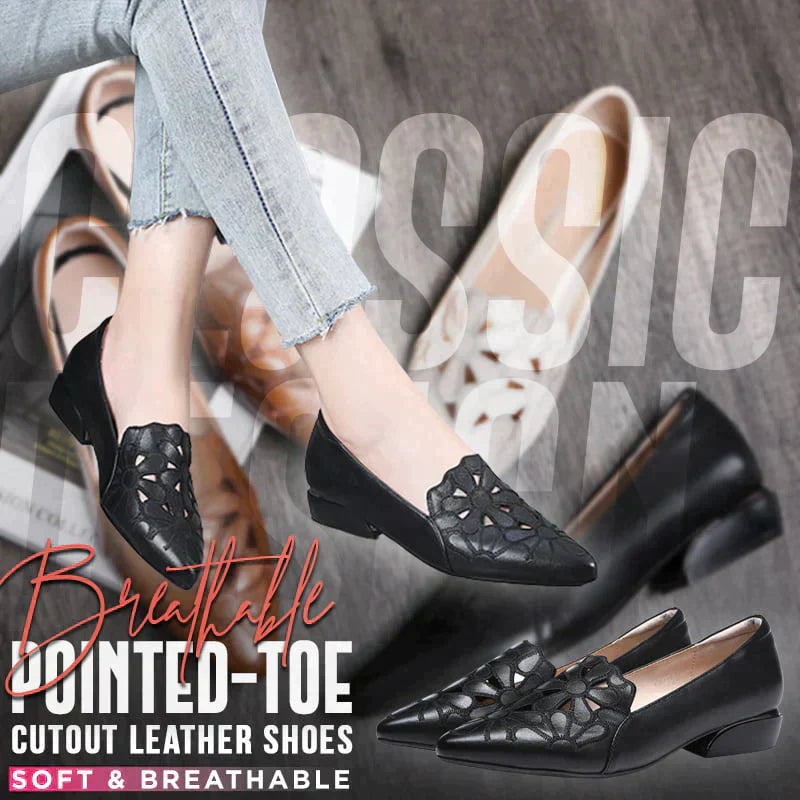 Zapatos transpirables de cuero con puntera puntiaguda