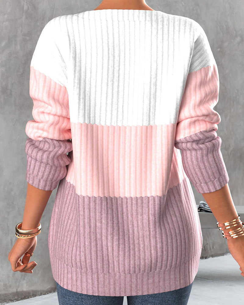 Blusa color block con cremallera