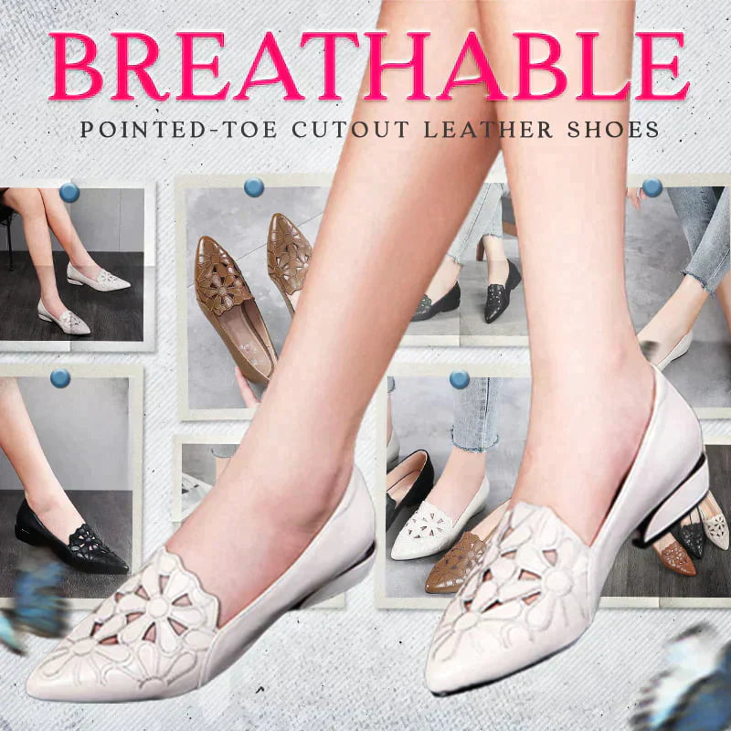 Zapatos transpirables de cuero con puntera puntiaguda