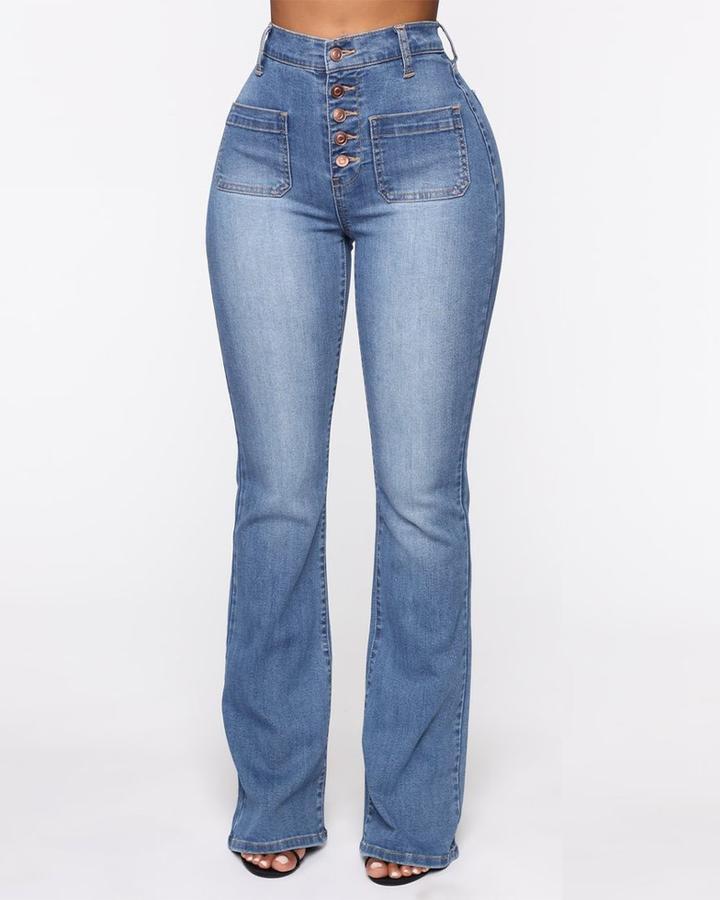 Pantalones de cintura alta con botones (Compra 2 Envío gratuito)