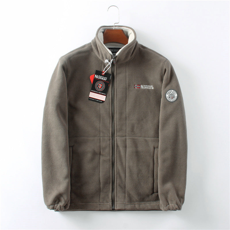 Chaqueta con capucha de forro polar de doble capa —🎄envío gratis🎄