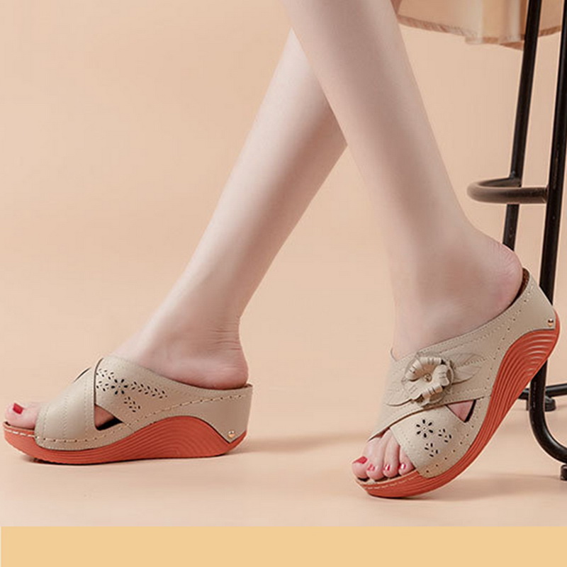 Nuevas sandalias de confort floral 2021 para mujer