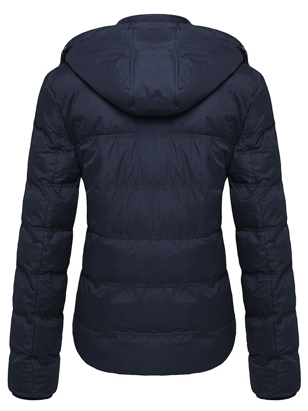 Women's thick winter jacket quilted warm down jacket with detachable hood