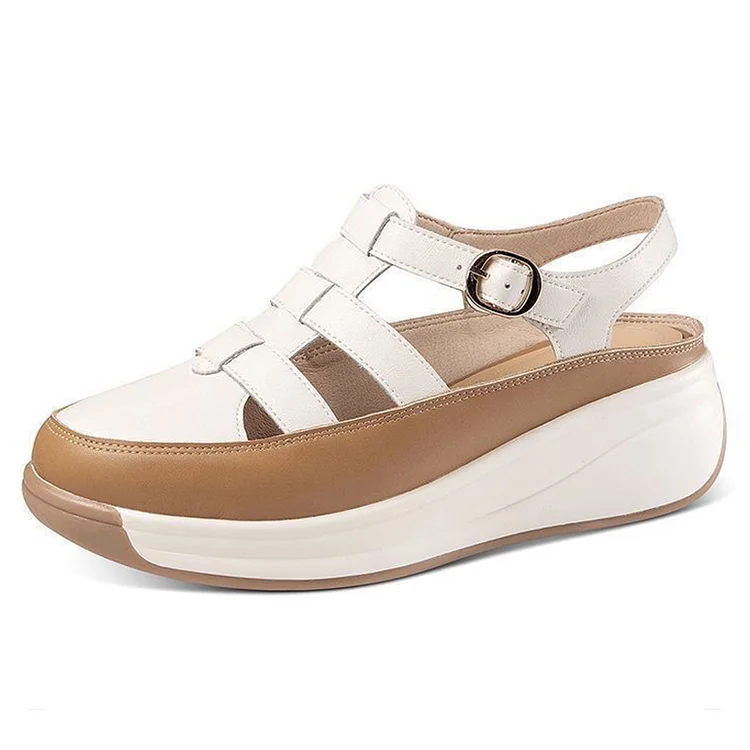 Zapatos de plataforma con cuña amortiguadora para mujer