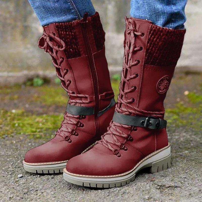 2021 Nuevo estilo de Botas de Jinete de Tubo Medio Botas de Nieve Botas Martin