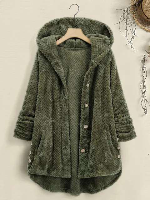 Women's hooded double-sided velvet fashion mid length women's hooded jacket