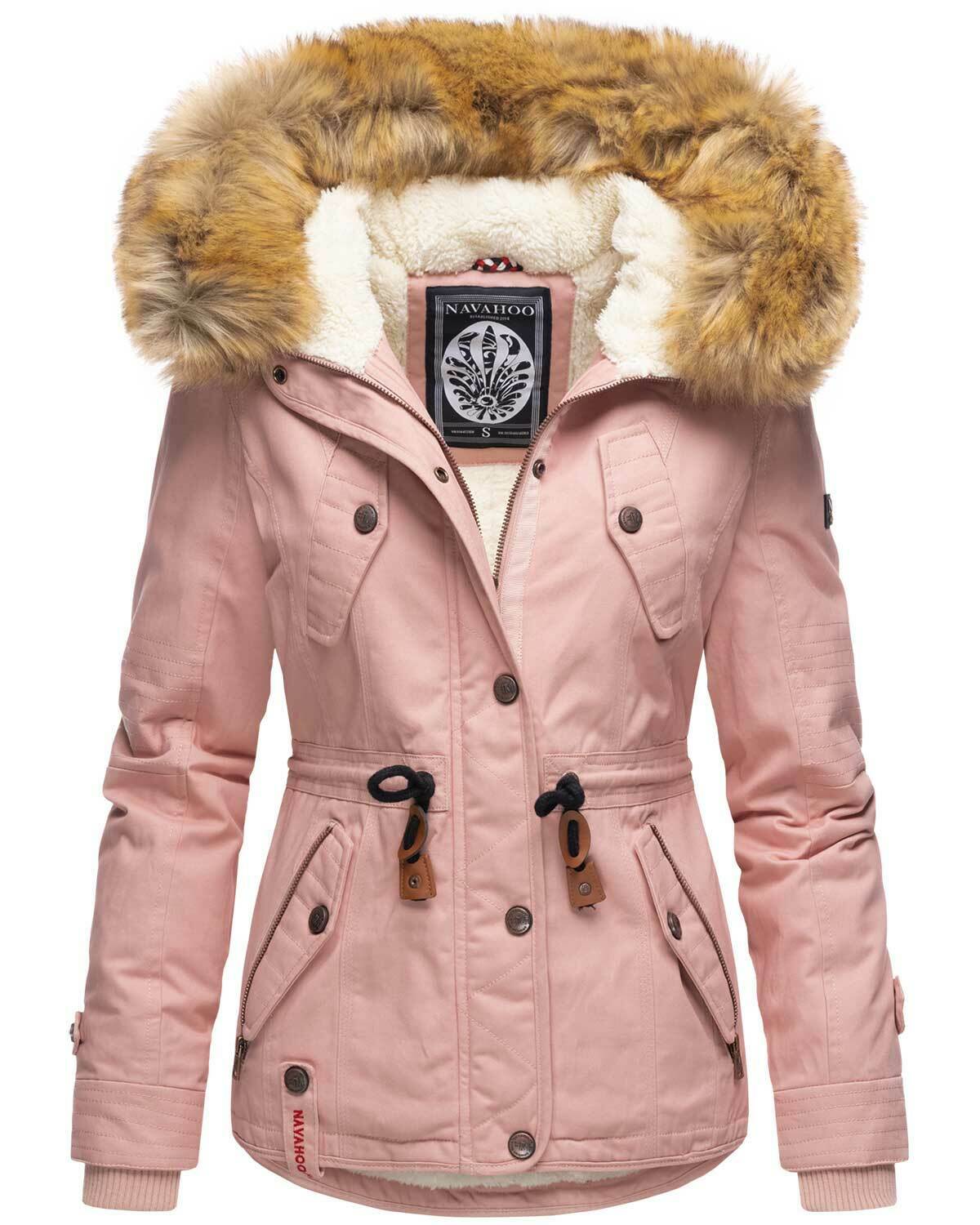 Ladies winter hooded faux fur coat