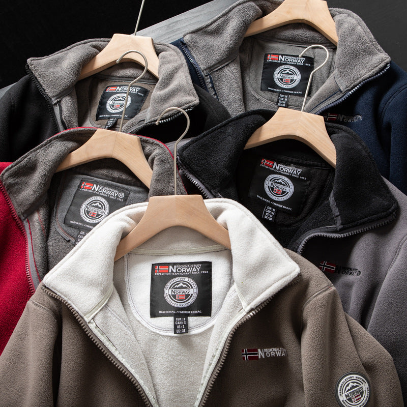 Chaqueta con capucha de forro polar de doble capa —🎄envío gratis🎄
