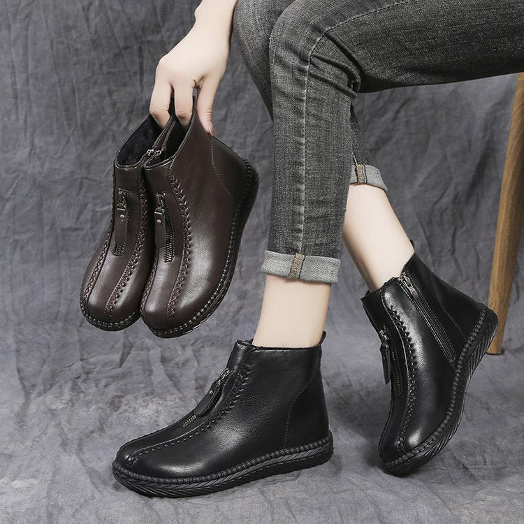 🥰Otoño nuevos zapatos de algodón para madre más botas cortas de terciopelo.