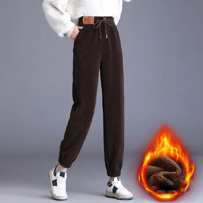 Pantalones gruesos con forro polar compuesto para mujer