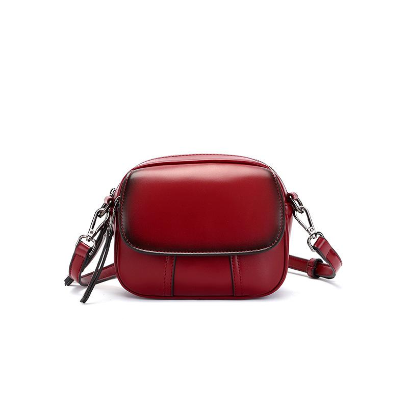 Leather retro single shoulder diagonal bag small square bag