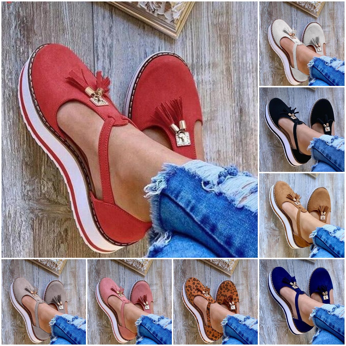 Zapatos de plataforma casual Mary Jane para mujeres