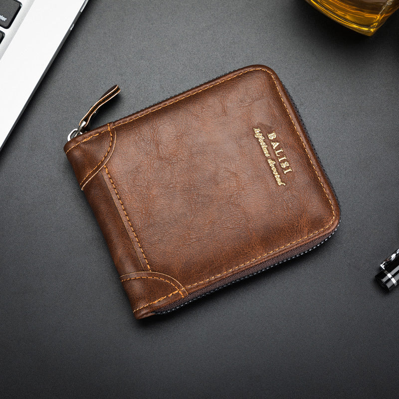 Vintage Brown Leather Credit Business Card Holders Men Wallets