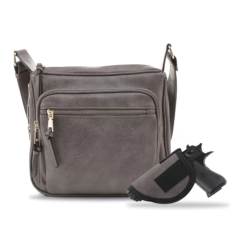 Concealed Crossbody RFID Blocking Lock Firearm Removable Holster-Grey