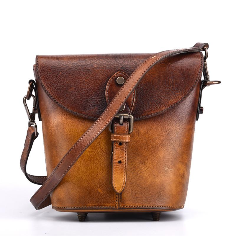 Retro Ladies Large Capacity Corssbody Bucket Bag