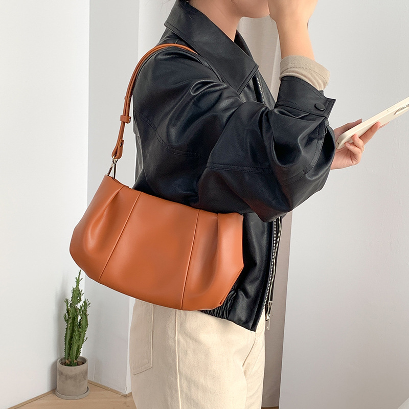 Pleated Shoulder Crossbody Bag