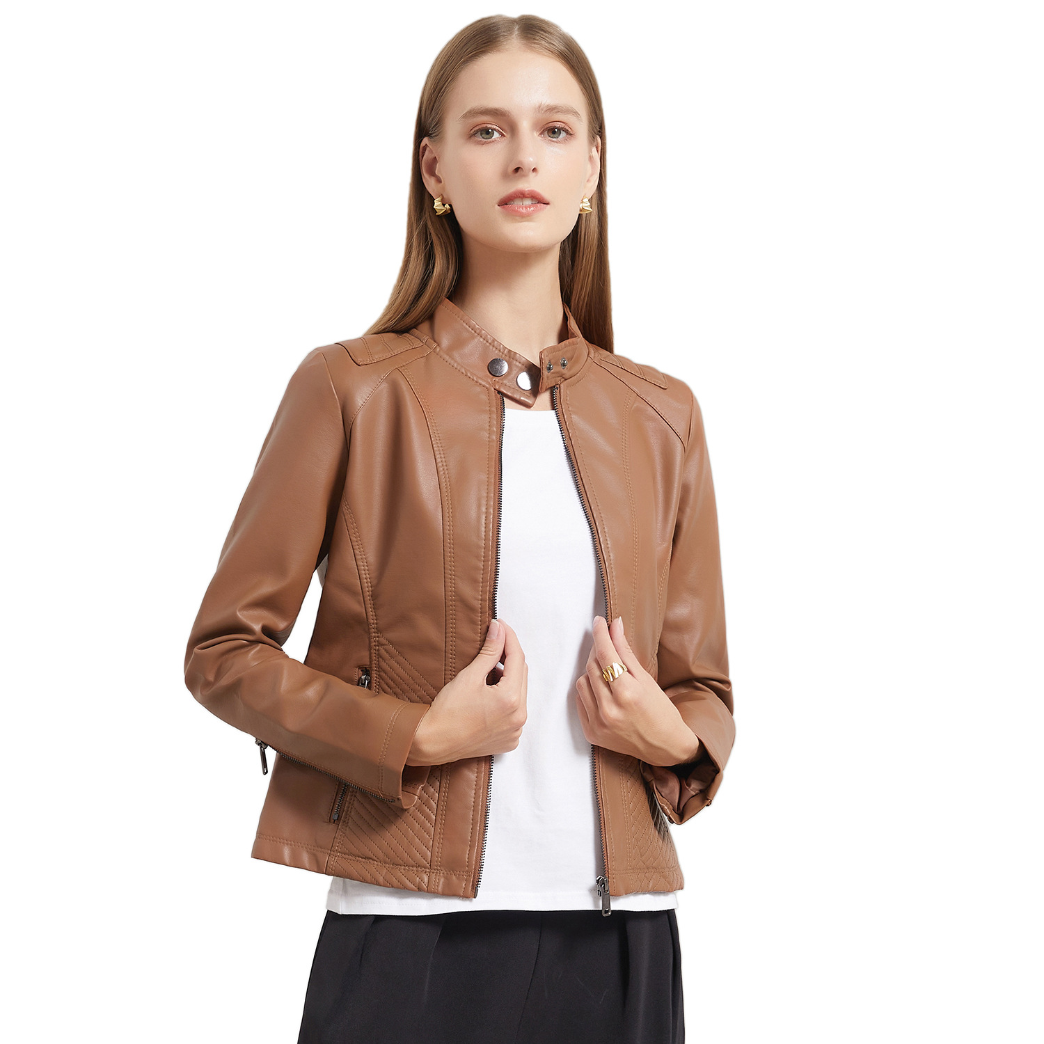 Casual Leather Simple Biker Jacket