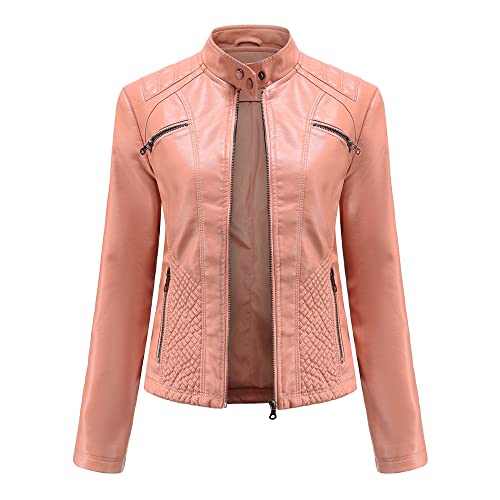 Chaqueta motera de cuero de moda casual