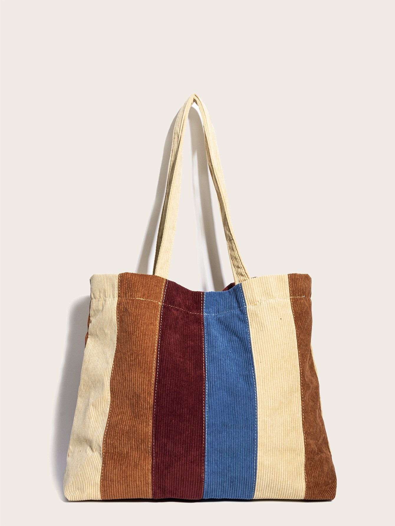 Fall/winter New Corduroy Block Tote Women's Bag Shoulder Bag Fashion Women's Bag