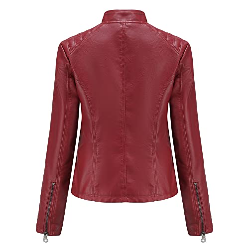 Chaqueta motera de cuero de moda casual