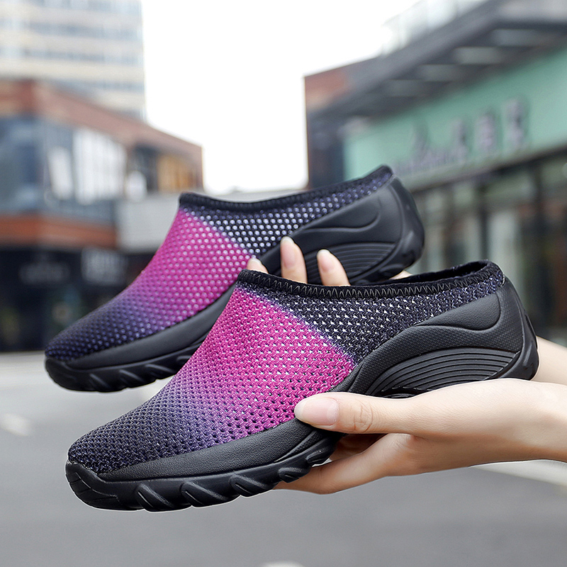 Zapatillas de mujer nuevas y transpirables de color degradado