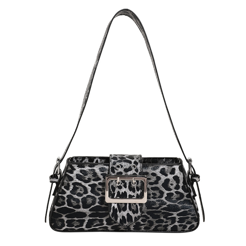Leopard print zipper shoulder bag, suitable for parties and daily matching