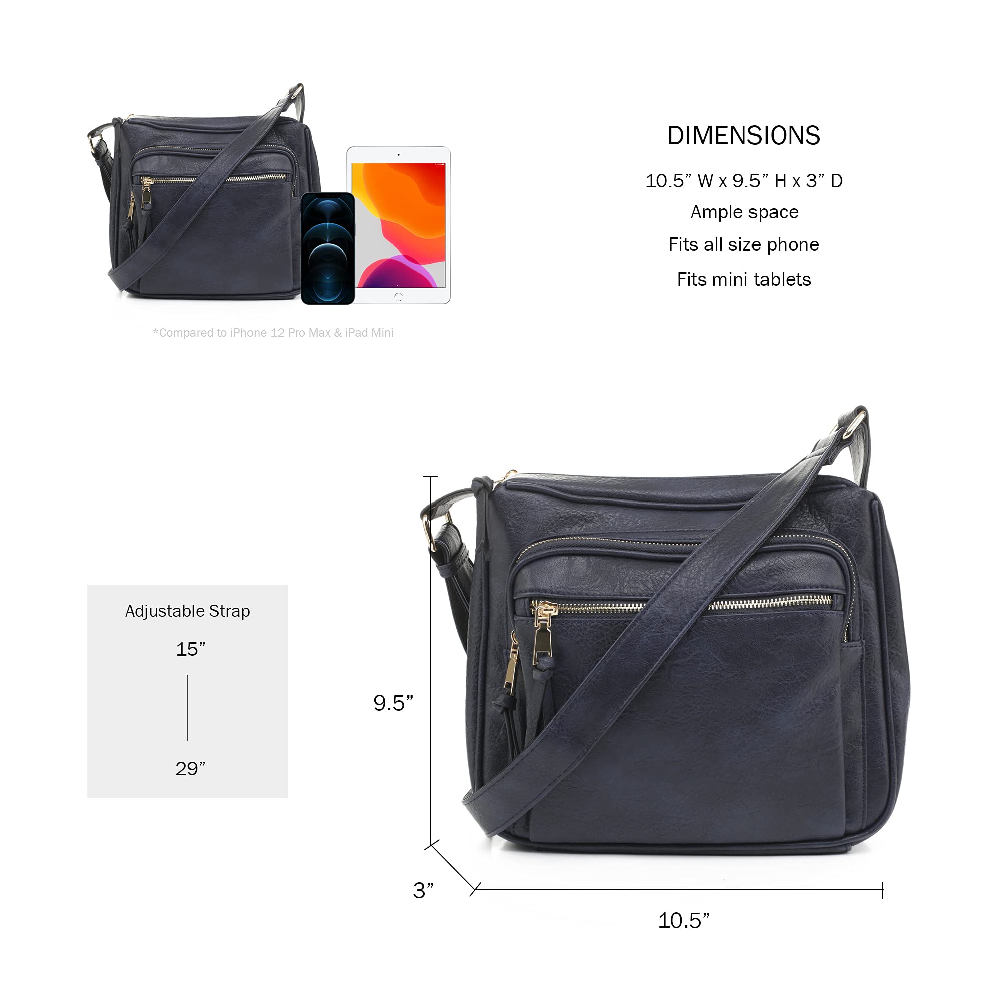 Concealed Crossbody RFID Blocking Lock Firearm Removable Holster-Navy