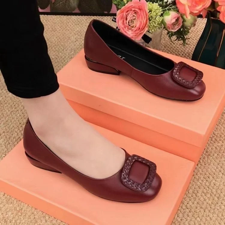 🔥Sólo 129 pesos!🔥Zapatos individuales cómodos de cuero de vaca puro de alta calidad para mujer